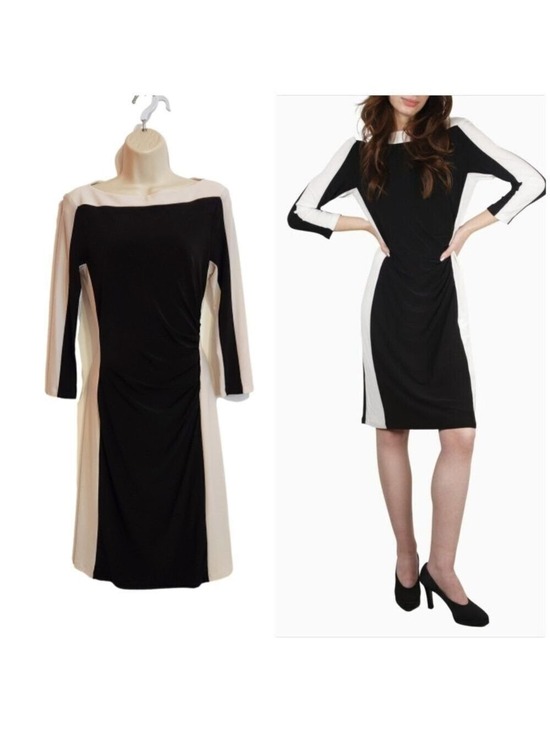 Ralph Lauren Dresses & Skirts - Lauren Ralph Lauren Black White Knit Dress Size 6